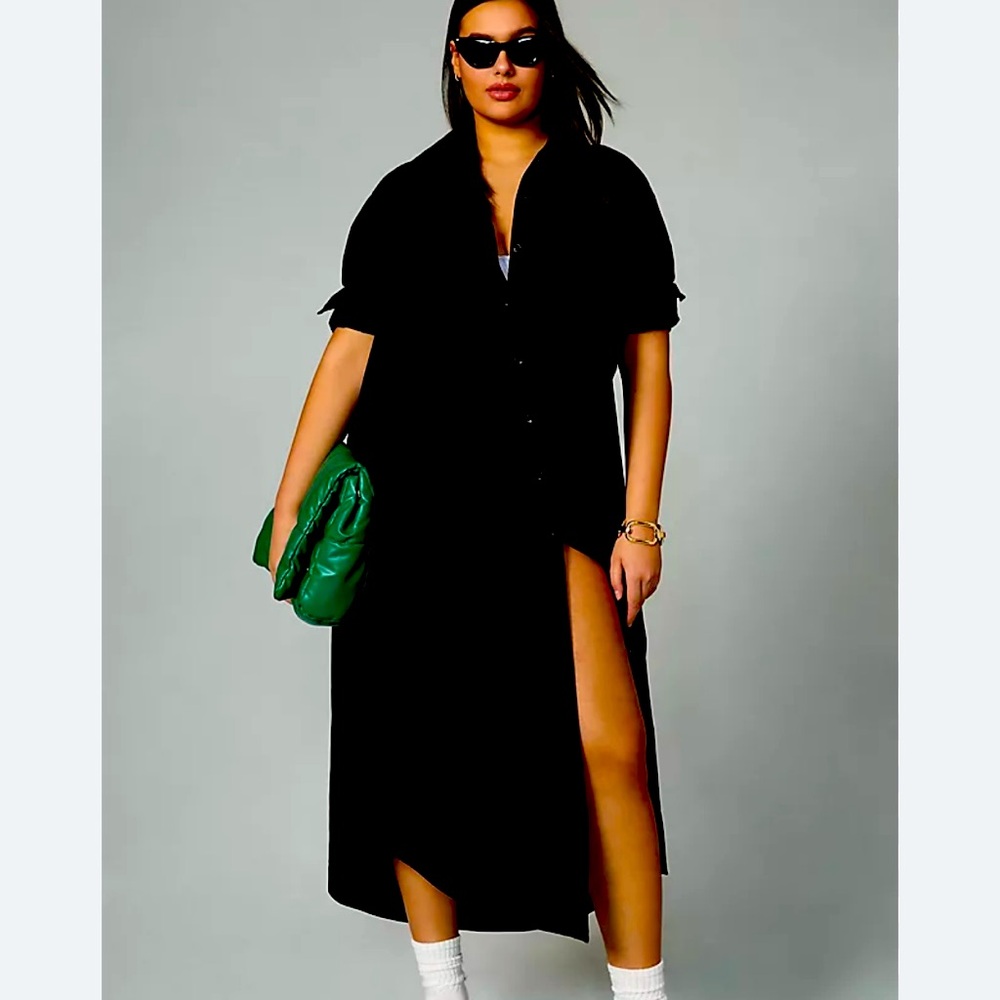 3X Anthropologie Chic Black Shirt Dress